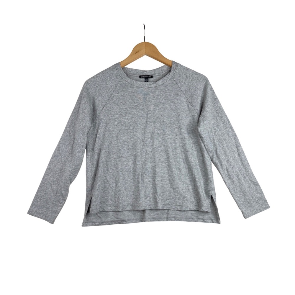 Eileen‎ Fisher Organic Cotton Blend Cropped Crewneck size XXS Gray